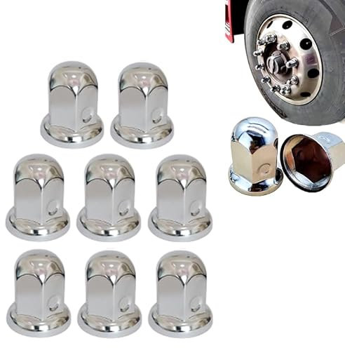 Radschrauben，Radbolzen Radmuttern-Abdeckungen 33 mm, Metall, verchromt, universelle Schutzkappe for Schraubenköpfe, äußere dekorative Felgenschraube, LKW, Bus