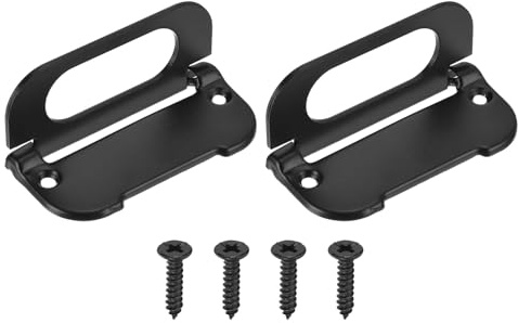 PATIKIL Recessed Pull Door Handle, 2 Pack Invisible Flush Pull Handle with Screws for Cabinet Door Toolbox Container Furniture Automatically Pull Handle, Black