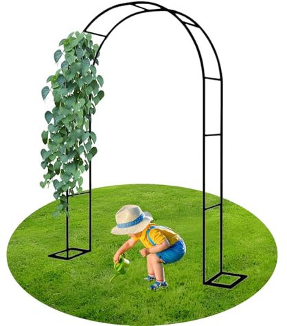 Arche d'arbre de Jardin, Grande Arche À Caissons pour Jardin Extérieur Vigne, Décoration de Fête de Vacances, Plantes Grimpantes pergola, Noir (3.9/5.9/7.8ft)(Black,H2mxW3.0m)