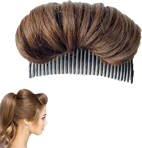 Hellbraunes unsichtbares Haarpolster, Bump Up Kamm Clip Dutt, falsche Haarspange, Prinzessinnen-Styling-Haarnadel für Mädchen und Frauen, dünner werdendes Haar-Styling-Zubehör