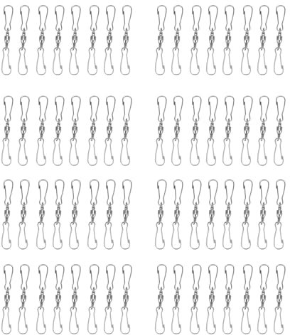 Wzxksoac 32 Pack Double Clip Swivel Hooks for Wind Spinners, Windsock, Bird Feeders, Wind Chimes Crystal Twisters Party