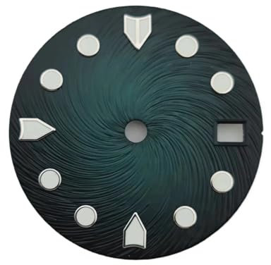 1 reloj NH35 de 28,5 mm con esfera negra, azul, roja y gris luminosa, compatible con NH34 y NH35, con corona a las 3 y 3,8.(B)