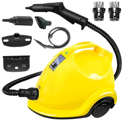 BOOZXCV Pulitore a Vapore, Scope a Vapore per la Pulizia dei Pavimenti, con Serbatoio da 2 Litri, 6 Accessori, Potente piroscafo Multiuso Portatile per casa, Pavimento, Cucina, Tappeto