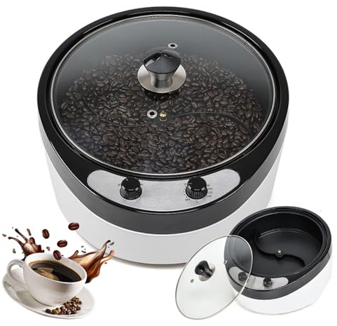 Machine de torréfacteur à café, 800 g de pouf à café électrique, machine à rôtissage des grains de café à la maison, 0-240 ℃ réglable, 45 ° incliné pour le café/maison 1200W