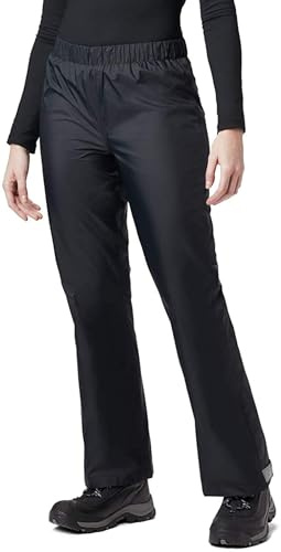 BenBoy Pantaloni Impermeabili Antipioggia Donna Traspirante Leggero Pantaloni da Pioggia Outdoor Trekking per Sci Ciclismo Pesca(F Nero,L)