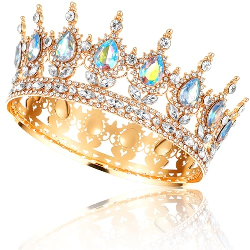 1 Stück Krone Damen Prinzessin Tiara Kristall Tiara Prinzessin Kristall Strass Stirnband Hochzeit Tiaras Kronen Glitzernde Braut Diadem Haarschmuck Krone für Torte Party Festzug Hochzeitsfeier