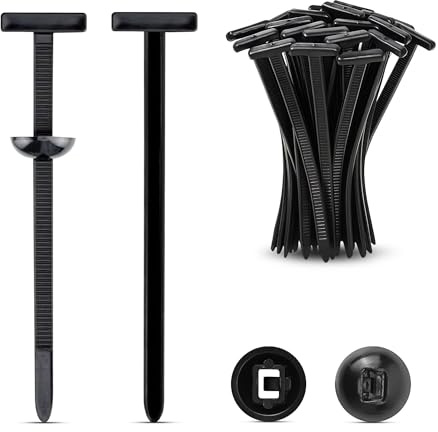 Kabelbinder mit Clip 100 Stück, 90 mm PA66 Nylon – selbstsichernde KFZ Kabelbinder Clips für Stoßstange, Radkasten, Unterboden und Verkleidung – Cable Ties Schwarz