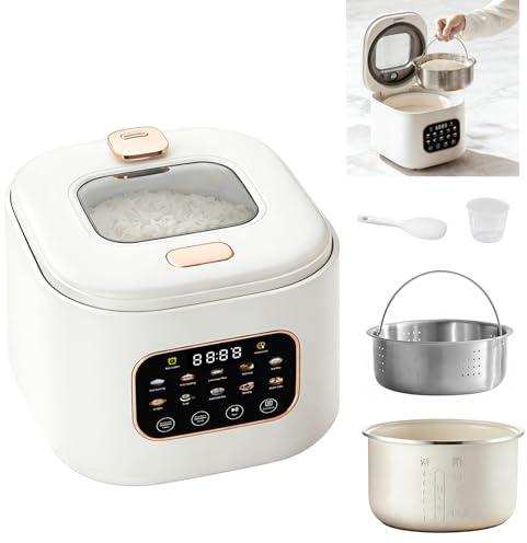 Reiskocher 3L mit Low Sugar Funktion, Rice Cooker mit 10 Programme, Dampfgarer, Touch-Bedienung, Timer Warmhaltefunktion, Multifunktionaler Low Carb Funktion für 3-5 Personen