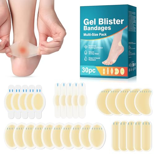 RlfJynxious Hydrokolloid bubbelplåster häl, 30 stycken plåster vattentäta gel blisterplåster för fötter, hälskydd för skor, plåster starkt hälskydd tår och fingrar