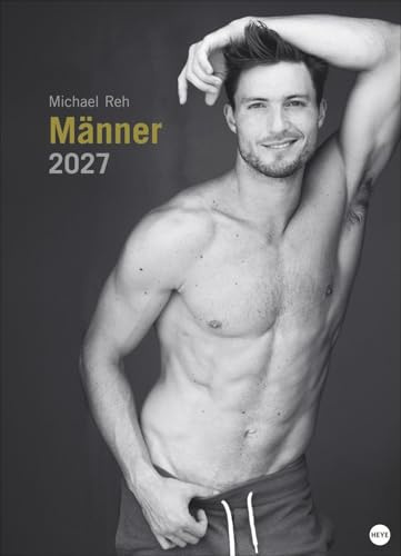 Männer Edition Kalender 2027: Jeden Monat ein sinnliches Schwarz-Weiß-Foto in einem Kalender im Großformat. Schöne Männer im Wandkalender XXL 2027. Hochformat 49 x 68 cm.