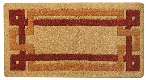 OLIVO.shop | IMPERIALE Zerbino cocco naturale alto 4 cm, intrecciato a mano, 4 disegni 4 misure (Arancione grecato, 70x140 Cm)