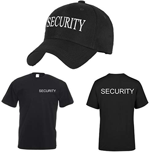 MFAZ Morefaz Ltd Conjunto de Camiseta y Gorra de Béisbol Swat Casual Sport Hat 100% Algodón Hombres Mujeres Camisa (Set Security Baseball Cap, M)