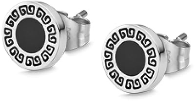 LOTUS STYLE Pendientes Hombre - Acero Inoxidable 316L - Cierre Seguro - Ligeros, Cómodos y Resistentes - Pendientes Color Plata 8.00 mm LS2164-4/1