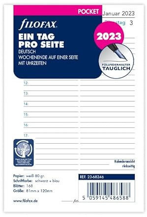 Filofax Pocket 1 Tag auf 1 Seite. (deutsch)2023