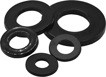 MACHSWON 100 Stück schwarze Nylon-Flachdichtung M10 ID 20 mm OD 1 mm dick Kunststoff Unterlegscheiben Ringe Ösen PA66 Nylon Unterlegscheibe Isolierung Kunststoff Unterlegscheibe