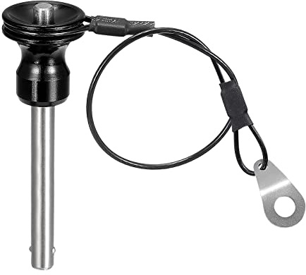 sourcing map 1 Stück Kugelsperrbolzen mit rundem Kopf (6mm x 36mm) 304 Edelstahl Druckknopf Schnell Spannstift mit 21cm Draht