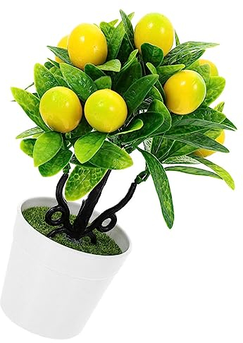 Levemolo Künstlicher Zitronenbaum-Bonsai Gefälschte Pflanzenornamente Imitierte Bonsai-Ornamente Für Hause Tisch Dekoration Schreibtischverzierungen