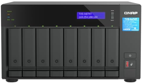 QNAP TVS-h874T-i9-64G-US 8 Bay High-Speed Desktop NAS with Intel 12th Gen CPU, up to 64GB DDR4 Memory, Thunderbolt 4 and 2.5GbE connectivity (Diskless)