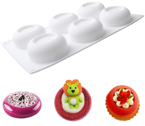 XCSJ Runde Silikonform Runde Form 3D Kuchenform | Mousse Dessert Backformen Schokoladenform Backformen Silikon Diy Mold Pudding Für Schokolade, Pudding, Gelee