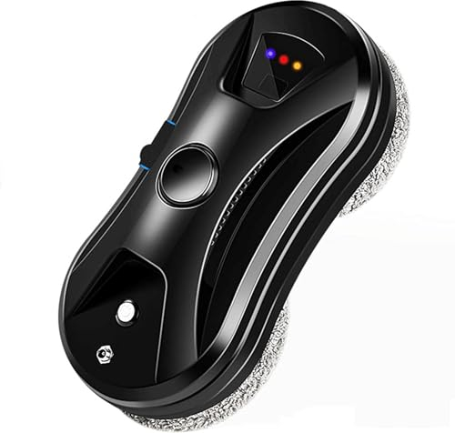 Robot per la pulizia delle finestre con telecomando Robot automatico per la pulizia del vetro con spruzzo d'acqua per piastrelle di vetro per interni ed esterni Kit,Black