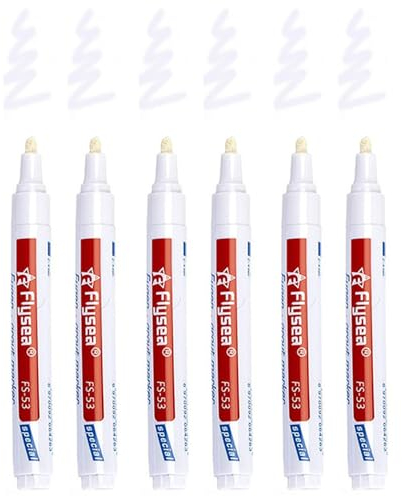 Stylo à Coulis, 6 Pièces Grout Pen pour Coulis Tile Grout Stylos Restaurateur Jointoiement Stylo Réparation Marqueur Mur Salle De Bain Plancher Cuisine - Blanc