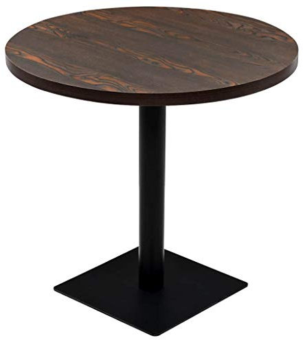 JUDYY Bistrotisch, Stehtisch, Balkontisch, Partytisch, Biertisch, Beistelltisch, Bierkasten Tisch, MDF und Stahl Rund 80×75 cm Dunkle Esche