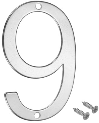 M METERXITY 1-Pack House Number, 3 Inch 304 Stainless Steel Mailbox Number Door Number Signage for Garden/Hotel/Mailbox/Address/Sign, House Number for Outside [Number 9, Silver]