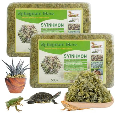XPJBKC Musgo Sphagnum, 2 x 500 g Musgo para Orquideas, Musgo Natural para Plantas, Sustrato Orquideas Sustrato Bonsai para Orquídeas, Plantas, Enraizamiento de Esquejes, Decoración de Musgo