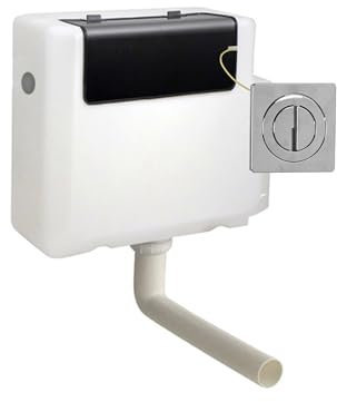 Nes Home Concealed Cistern Dual Flush Side Inlet Round Button Brushed Chrome