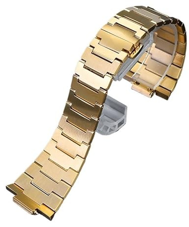 AXTGBHL 12 mm Gold-Armband, passend for Tissot, passend for PRX-Serie T137410, Metall-Stahl-Uhrenkette, feines Stahl-Armband, männlich, Silber(Gold)