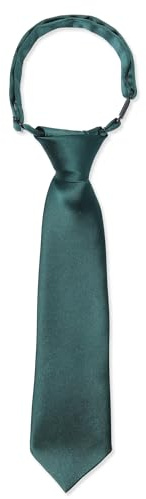 Kajeer Vorgebunden Kinder Krawatte für Jungen Mädchen Cashew Blume Diagonal-Stripe Gestreift Schwarz Krawatten für Schuluniform Hochzeit (Einheitliches Grün, Mittel - 38 cm (5 Jahre - 12 Jahre))