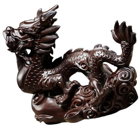 Zerodeko Holz Drachenfigur Drachenornament Drachenstatue Für Schreibtisch Drachenmodellierdekor Drachenskulpturstatue Декоrative Drachenfigur Drachenornament Drachendekor Für Tisch