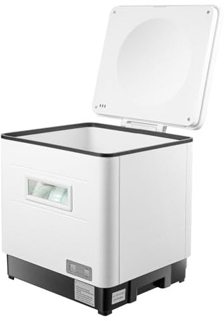 Lavastoviglie in acciaio inox, mini lavastoviglie da tavolo, 800 W, 220 V, per piccole cucine, bianco