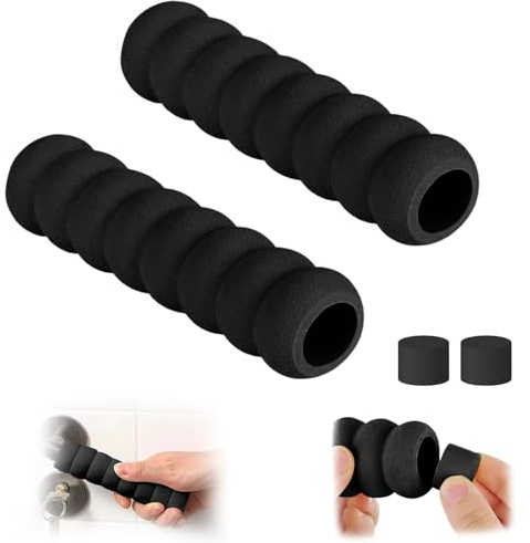 2 Stück Türklinkenpuffer,Türgriff Schutz,Türstopper Griff,Wandschutz Türklinke für Fixing Door Silikon Türgriffabdeckung Antistatische,Türklinkenpuffer Stopper Elastic Chutzhülle Sicherheits (Schwarz)