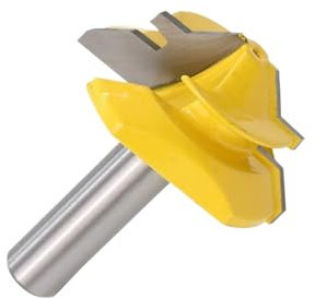 1pc 12mm 1/2 Shank Yellow 45 Degree Lock Miter Bits Glue Joint Set 1/2 Stock Woodworking Tenon Cutters For Wood(12.7mm shank,38.1mm)