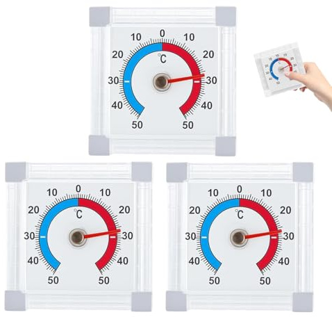 3 Pcs Outdoor Thermometers Weatherproof, Accurate Temperature Gauge for Garden, Window and Door, Durable Wall Thermometer for Indoor and Outdoor Use