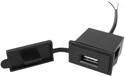 Caricabatteria da auto USB 12-24 V 2,4 A porta quadrata - Presa di ricarica impermeabile robusta con interruttore integrato | Stabile hub di alimentazione per moto, nave da crociera, furgone