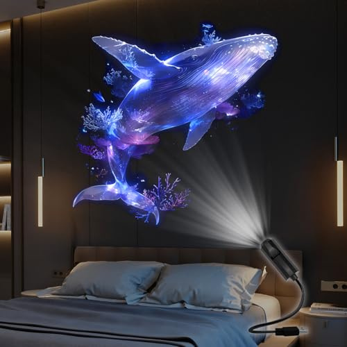 Luce notturna a LED con proiezione di meduse e farfalle, lampada decorativa per parete, soffitto, pavimento