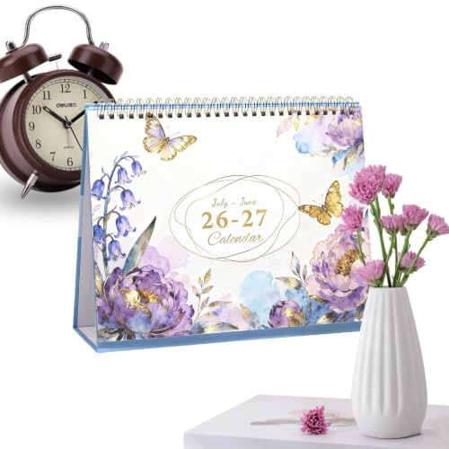 Månadskalender 2026–2027 25,5 x 20,5 x 7,7 centimeter juli till juni | Månadskalender för lärare, studenter, skola, högskola, klassrum, kontor, arbete, butik