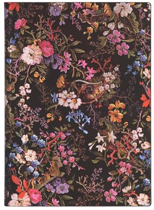 Softcover Notizbuch Floralia Midi Liniert: Flexi softcover, 100 gsm, ribbon marker, pouch, book edge printing (William Kilburn)