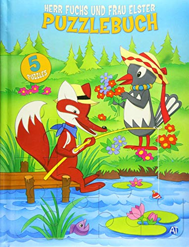 Puzzlebuch Herr Fuchs und Frau Elster: Mit 5 Puzzles, Pitti, Pittiplatsch, Sandmännchen, Sandmann, Unser Sandmännchen, Bilderbuch, Kinderbuch, Pappenbuch, Pappenbilderbuch