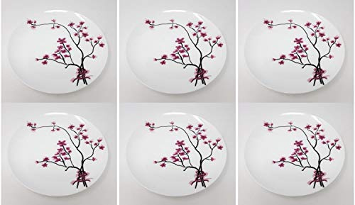 TeaLogic 6er Set Frühstücksteller, Kuchenteller Cherry Blossom D. 19cm Porzellan