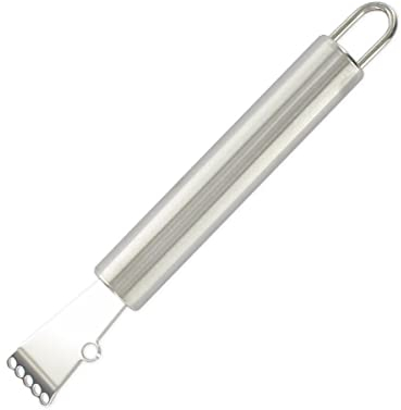 Fackelmann 680495 Zesteur, zesteur limone, coltello da scorza, grattugia per scorza, acciaio inossidabile, 16 cm