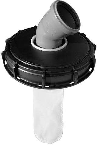 FN-Technik IBC lid filter rain water filter lid DN 225 HT DN 75 nylon, HT DN 75: bend DN 75 45°