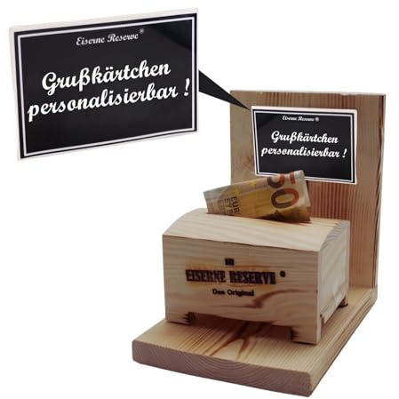 Personalisierte Geschenke Geld für Männer Frauen originelle lustige Geschenkidee mit Namen personalisierbar - Eiserne Reserve Geldbox - Papa Mama Geburtstag Hochzeit