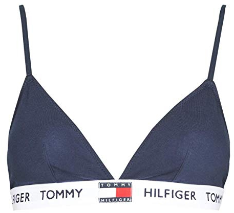 Tommy Hilfiger Women Triangle Cup Bra Stretch, Blue (Navy Blazer), S