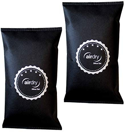 Thomar airdry Silica Gel | Auto-Entfeuchter | 1,5 kg (2 x 750 g) Entfeucher Kissen mit Silicagel | Luftentfeuchter | Schwarz