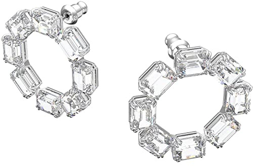 Swarovski Millenia Kreolen, Rhodinierte Ohrringe mit Klaren Swarovski Kristallen