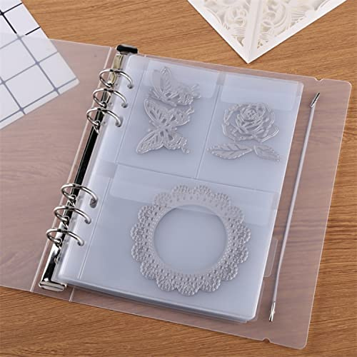 OTCRAFT 20 Stück Bindertaschen A5 Größe 6 Löcher Binder Ordner für 6-Ringe Notebook Binder Lose Blätter Taschen für DIY Scrapbooking Papier Karten Handwerk Stanzformen Aufbewahrung