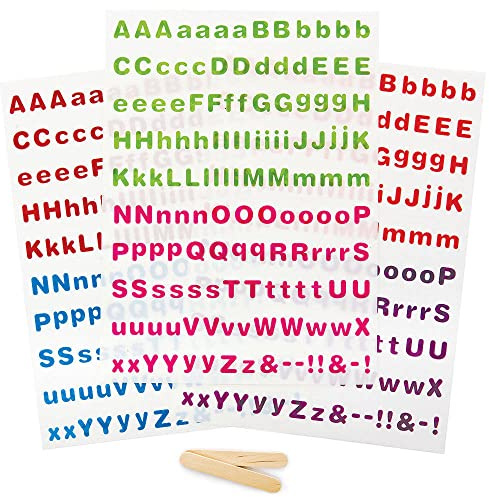 Baker Ross FC915 Buchstaben Transfer Sticker - 425 Stück, Porzellansticker für Kinder, Ohne Brennen oder Kleber